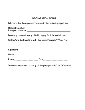 Parent Declaration Form