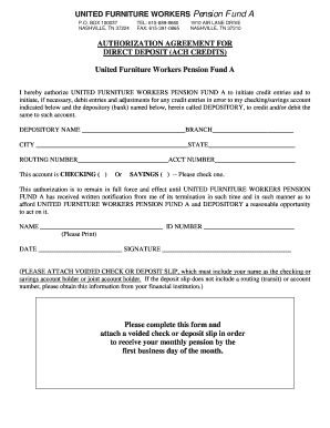 United Furniture Workers Insurance Fund  Form