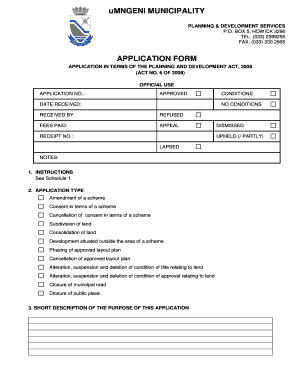 Umngeni Municipality Application Form