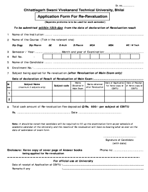How to Apply for Revaluation in Csvtu  Form