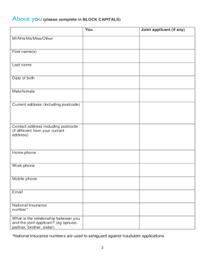 Partick Housing Association Application Form