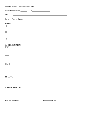 Orientation Evaluation Form
