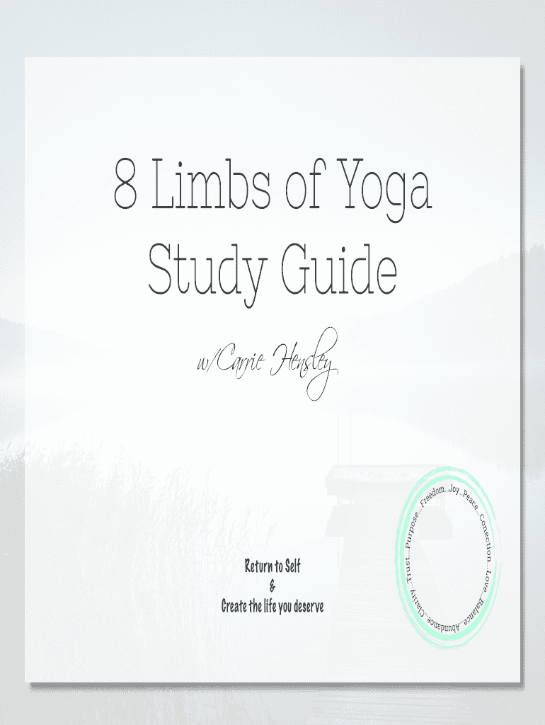 8 Limbs of Yoga Study Guide Carrie Hensley  Form