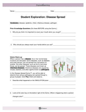 Disease Spread Gizmo Answer Key  Form