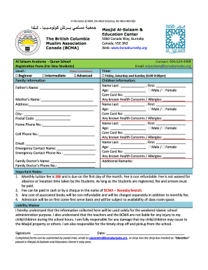 Masjid Registration Form
