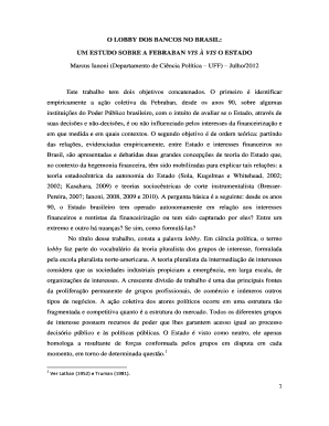 O LOBBY DOS BANCOS NO BRASIL UM ESTUDO SOBRE a FEBRABAN Cienciapolitica Org  Form