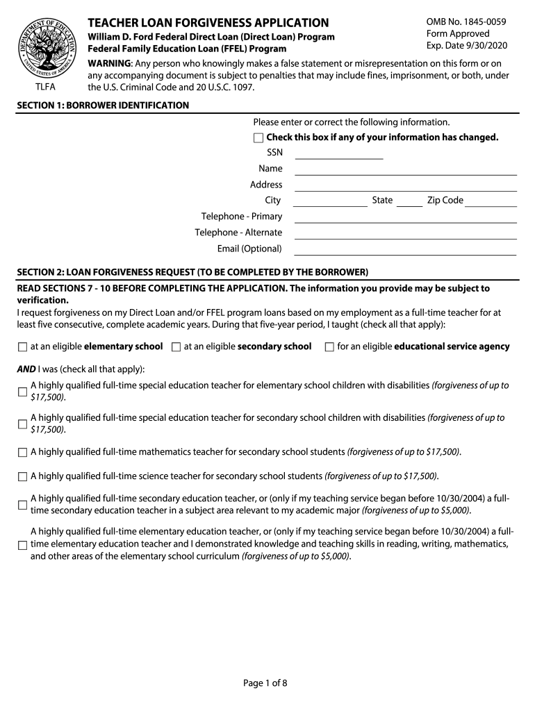 Teacher Loan Forgiveness Application Nelnet  Form