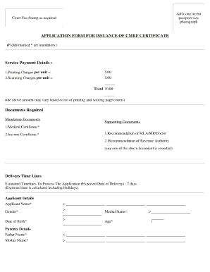 Cm Relief Fund Application Form Telangana PDF