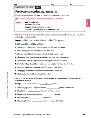 Chapter 16 Agreement Answer Key  Form