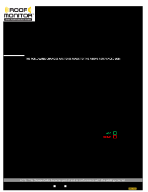 CHANGE ORDER Roof Monitor  Form