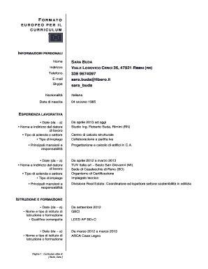 Cv Italiano  Form