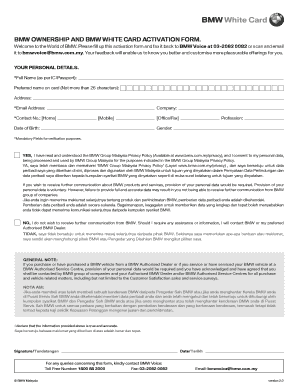 Bmw Change of Ownership  Form