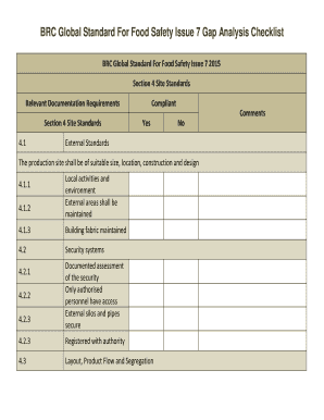 Brc Checklist Excel  Form