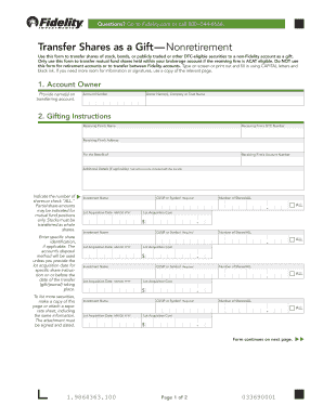 Fidelity Transfer Shares as a Gift Form