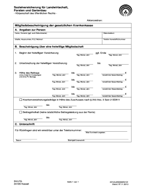 Mitgliedsbescheinigung Krankenkasse  Form