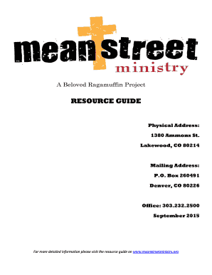 Mean Street Ministry  Form