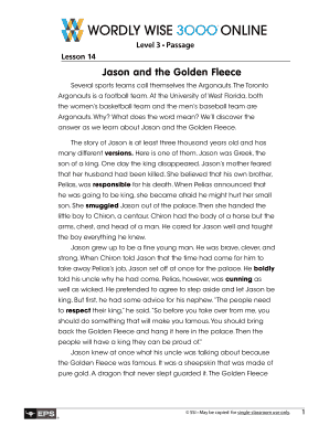 Jason and the Golden Fleece PDF  Form