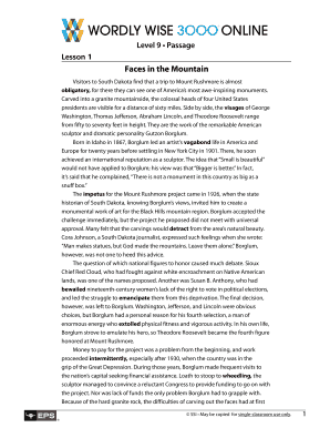 Lesson 1 Faces in the Mountain Eps10vepsbookscom  Form