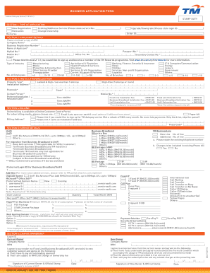 Tm Unifi Business Application Form PDF
