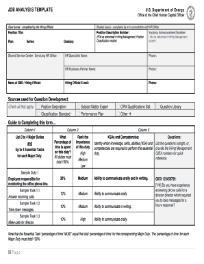 Job Analysis Example  Form