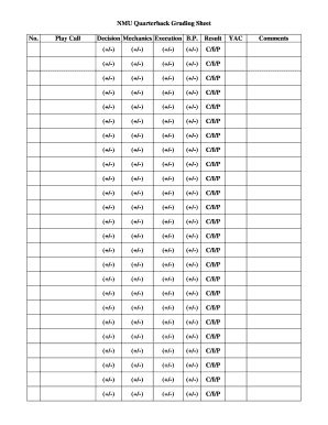 Qb Grading Sheet  Form