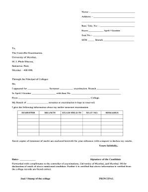 Rle Form Mumbai University