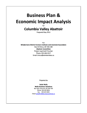 Slaughterhouse Business Plan PDF  Form