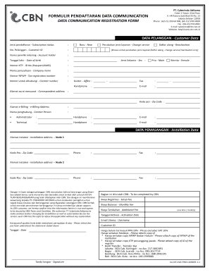 Formulir Pendaftaran Data Communication Cbn New Cbn Net