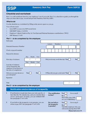 Ssp Form PDF Printable