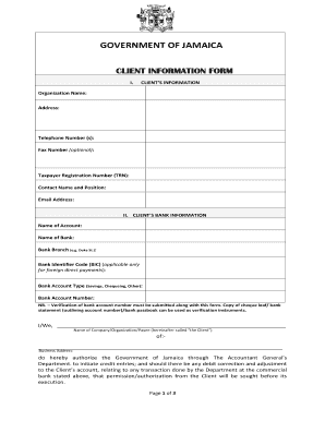 Government of Jamaica Client Information Form
