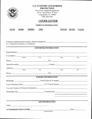 Long Beach Customs  Form