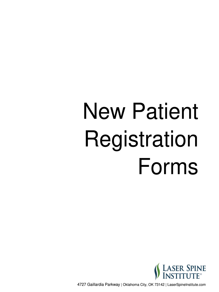 New Patient Registration Forms  Laser Spine Institute