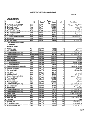 Globemed Saudi Hospitals List  Form