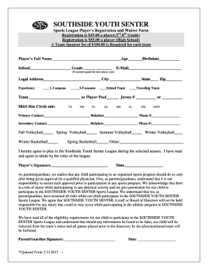 Volleyball Registration Form