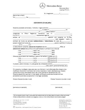 Adeverinta De Salariu  Form