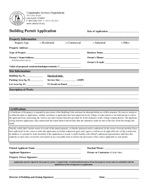 Building Permit Application Lake Zurich IL Lakezurich  Form