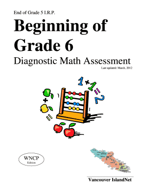 Vancouver Island Math Assessment  Form