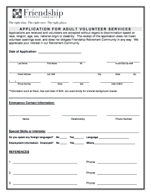 Friendship Applications  Form
