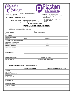 Plaston Academy  Form