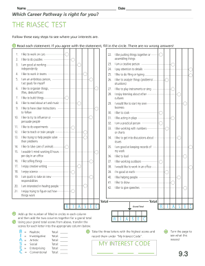 Riasec Test  Form