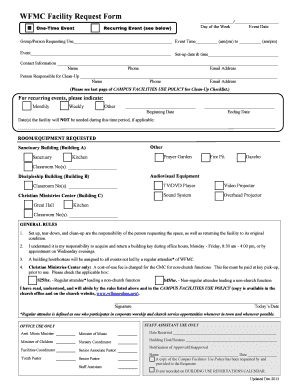 Get and Sign WFMC Facility Request Form Wilmore Methodist Church Wilmorefmc 2015-2022
