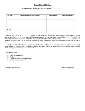 Utilization Certificate PDF  Form
