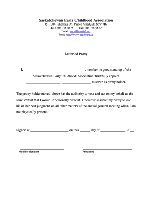 Proxy Sample Letter  Form