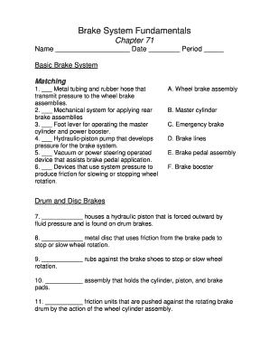 Chapter 71 Brake System Fundamentals  Form