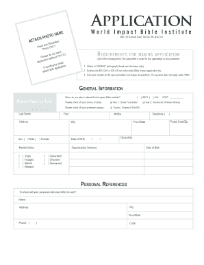 World Impact Bible Institute  Form