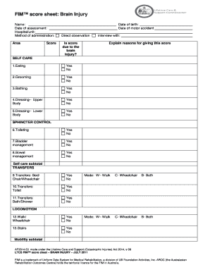 Fim Score Sheet  Form