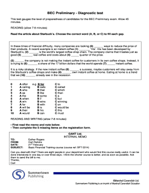 Bec Preliminary Practice Tests Download  Form