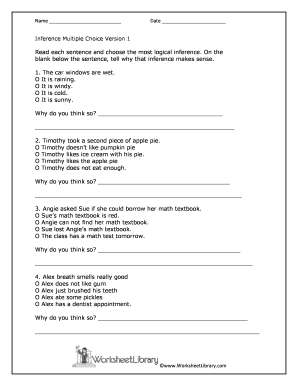 Inference Multiple Choice  Form