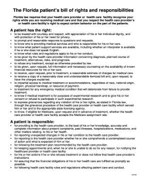 Patients Bill of Rights  Form