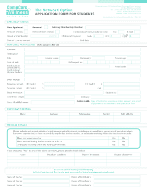 Compcare Networx Application Form
